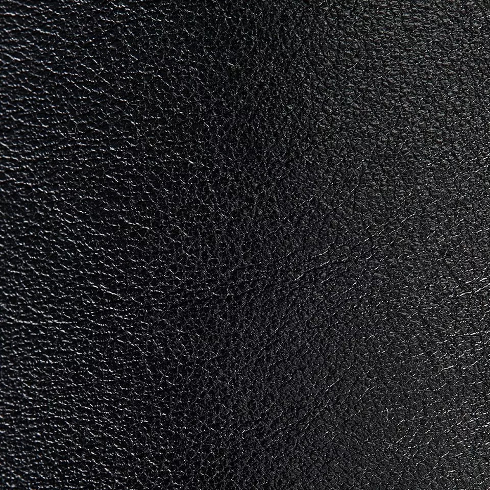 Black chiffon calf leather shoe material swatch