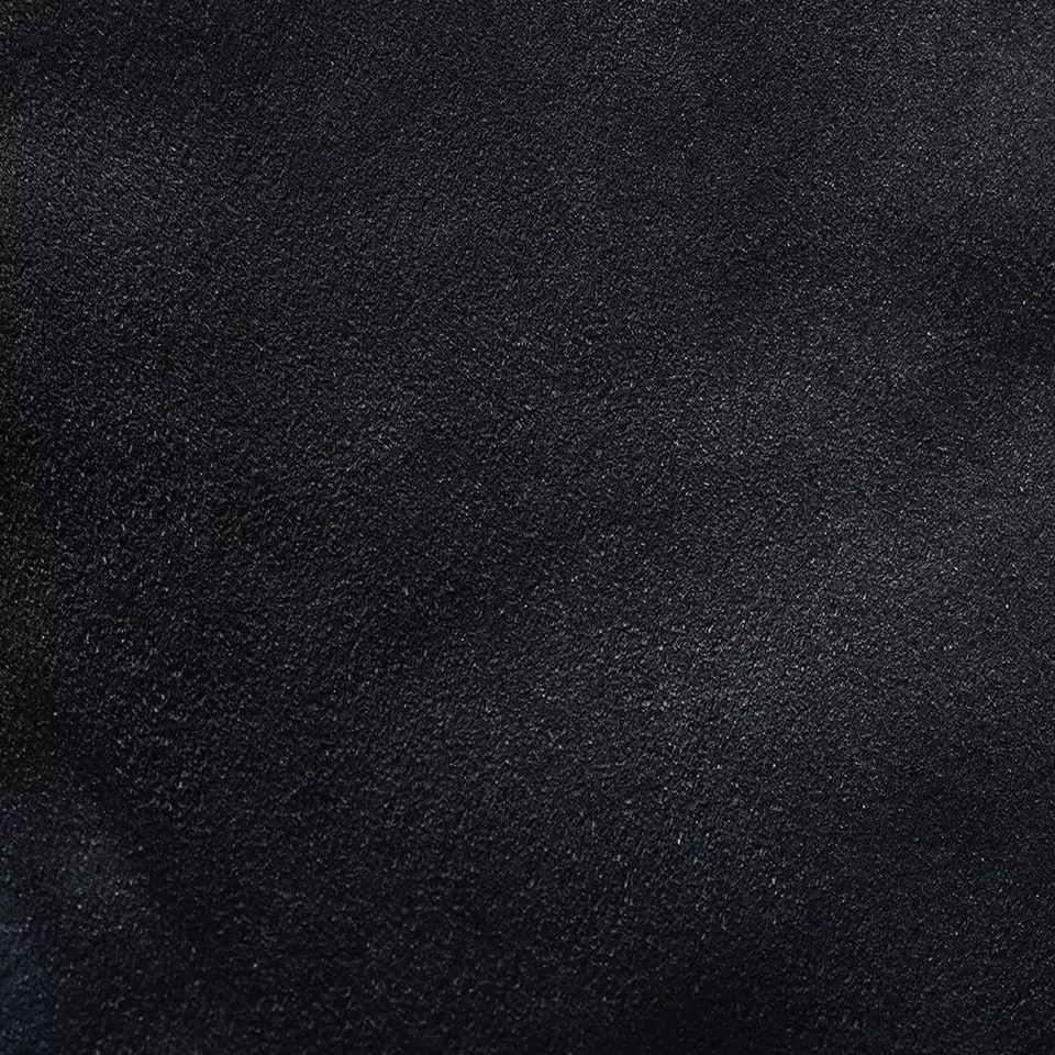Black suede shoe material swatch